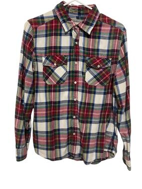 Heritage 1981 Plaid Button-Up Shirt - Red, White, Navy & Green